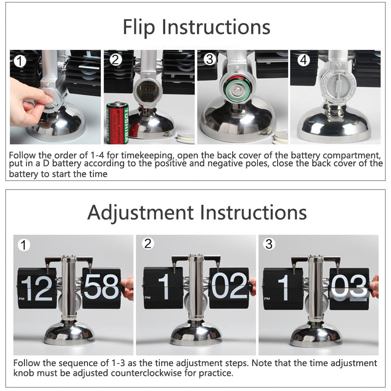 Classical Mechanical Table Clock Rolodex Style