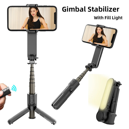 Handheld Multi-Function Gimbal Stabilizer Fill Light and Tripod With Remote