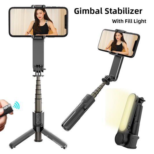 Lampe de remplissage et trépied avec stabilisateur de cardan multifonction portable avec télécommande