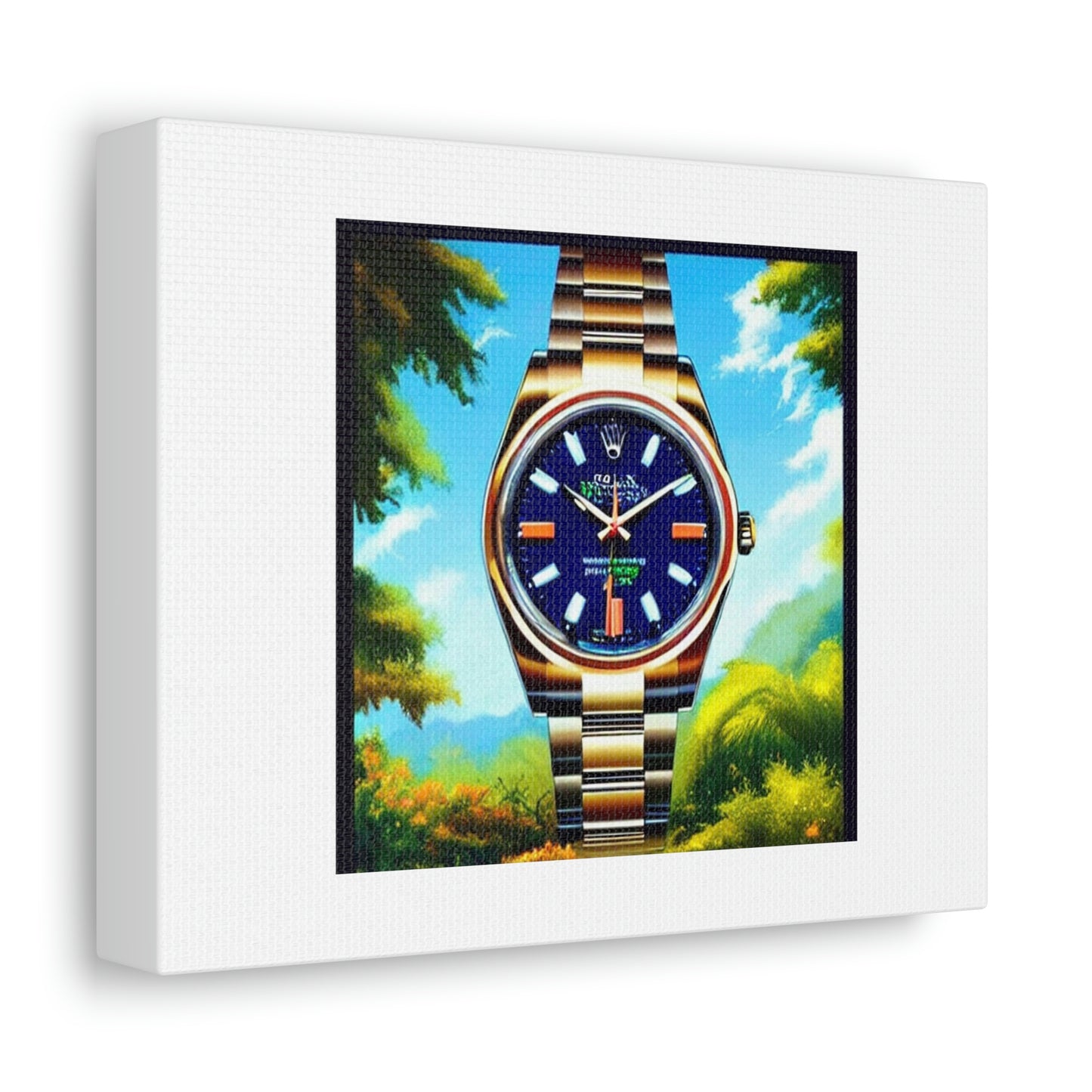 Rolex Outside An Airplane Window Digital Art 'Designed by AI' sur Satin Canvas