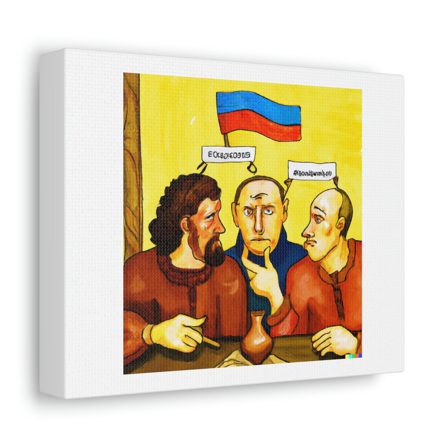 Ukraine-Russia Negotiations In The Renaissance Style II 'Designed by AI' on Canvas