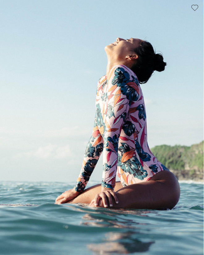 Maillot de bain une pièce à manches longues Tenglong