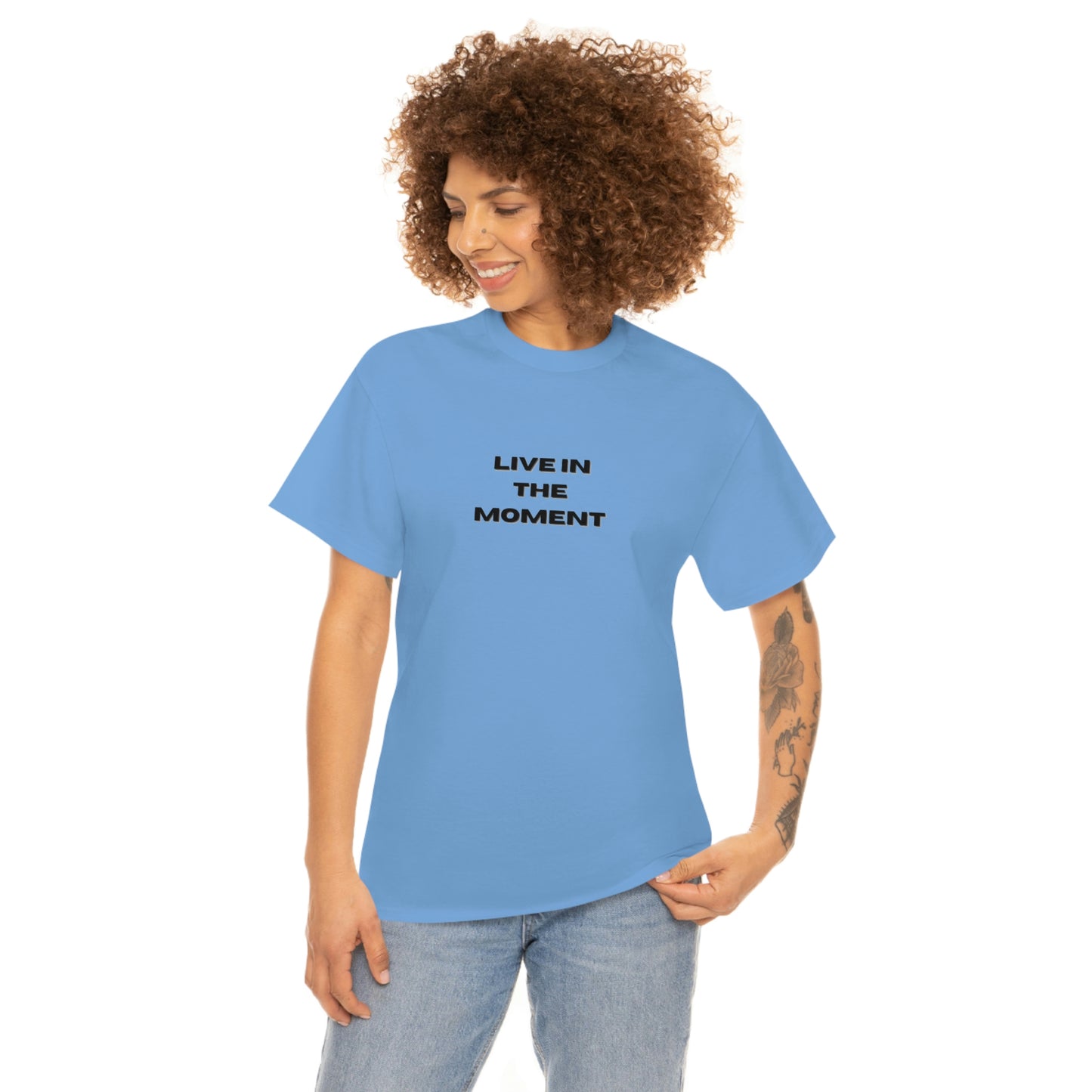 Live In The Moment T-shirt en coton épais Tailles unisexes Funny Women's Men's