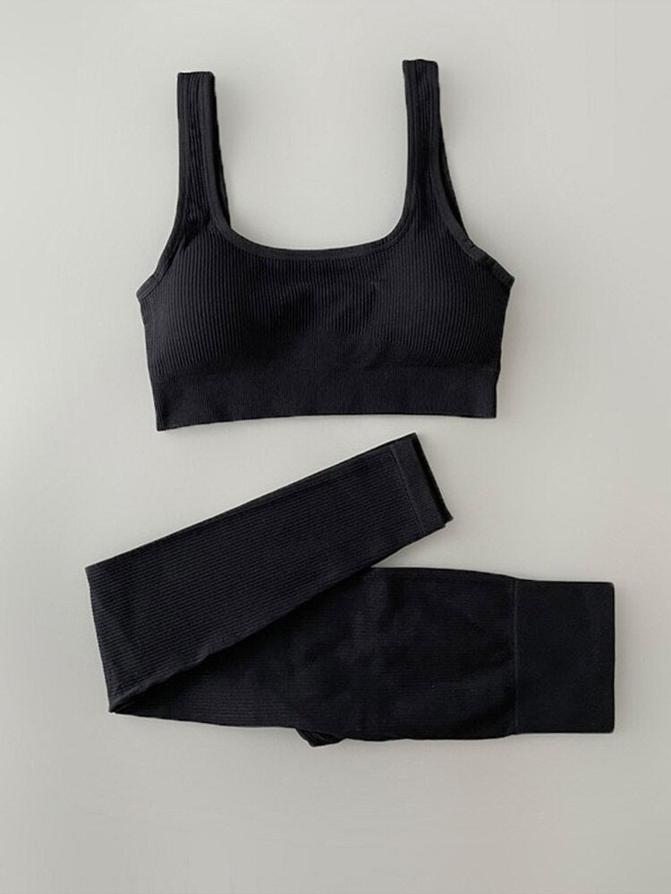 Ensemble de vêtements deux pièces de yoga classique pour femmes