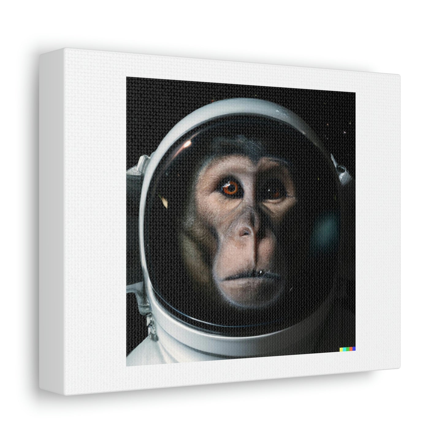 Monkey Astronaut Digital Art 'Designed by AI' on Satin Canvas, Stretched