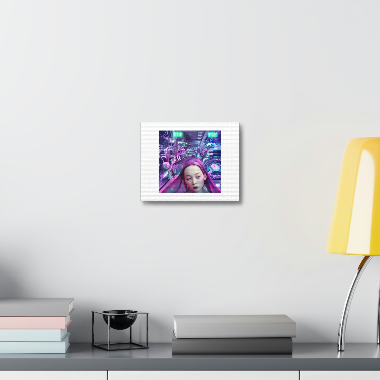 Getting Stung By Technology Digital Art 'Designed by AI' on Satin Canvas