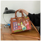 Cross Body Patchwork Embroidered Tablet-Friendly Boston Bag