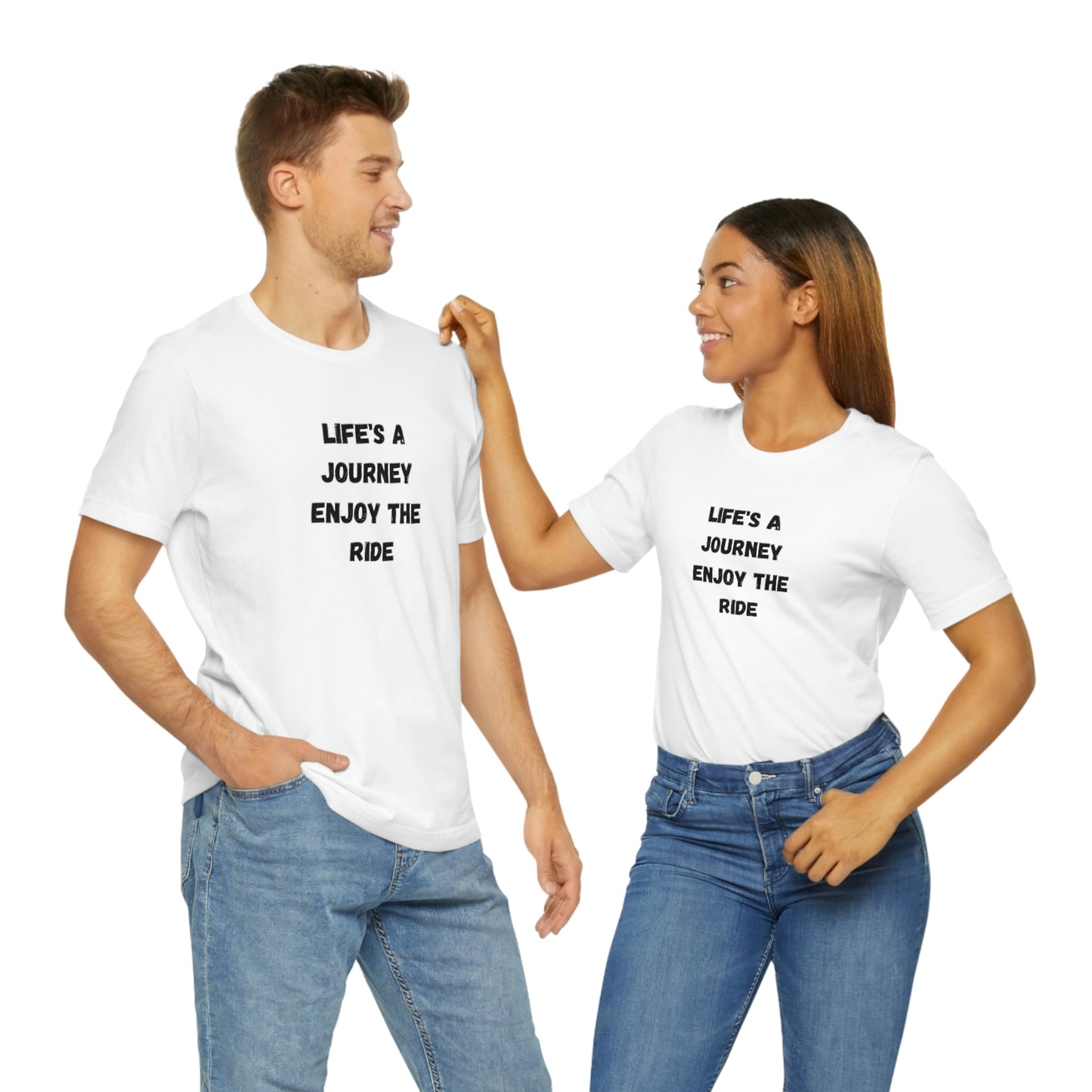 La vie est un voyage, profitez de la balade. T-shirt unisexe à manches courtes en jersey Homme Femme