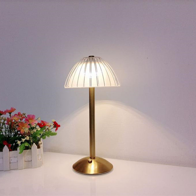 Crystal Brass Base Rechargeable Table Lamp