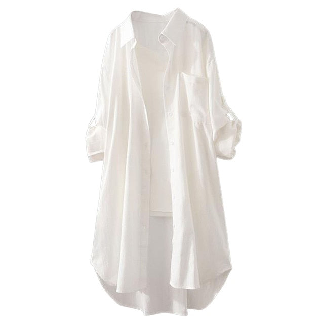 Chemise d'été longue pour femme avec crème solaire