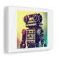 Robot Made From Analogue Stereo Equipment digital art 'Designed by AI' on Satin Canvas
