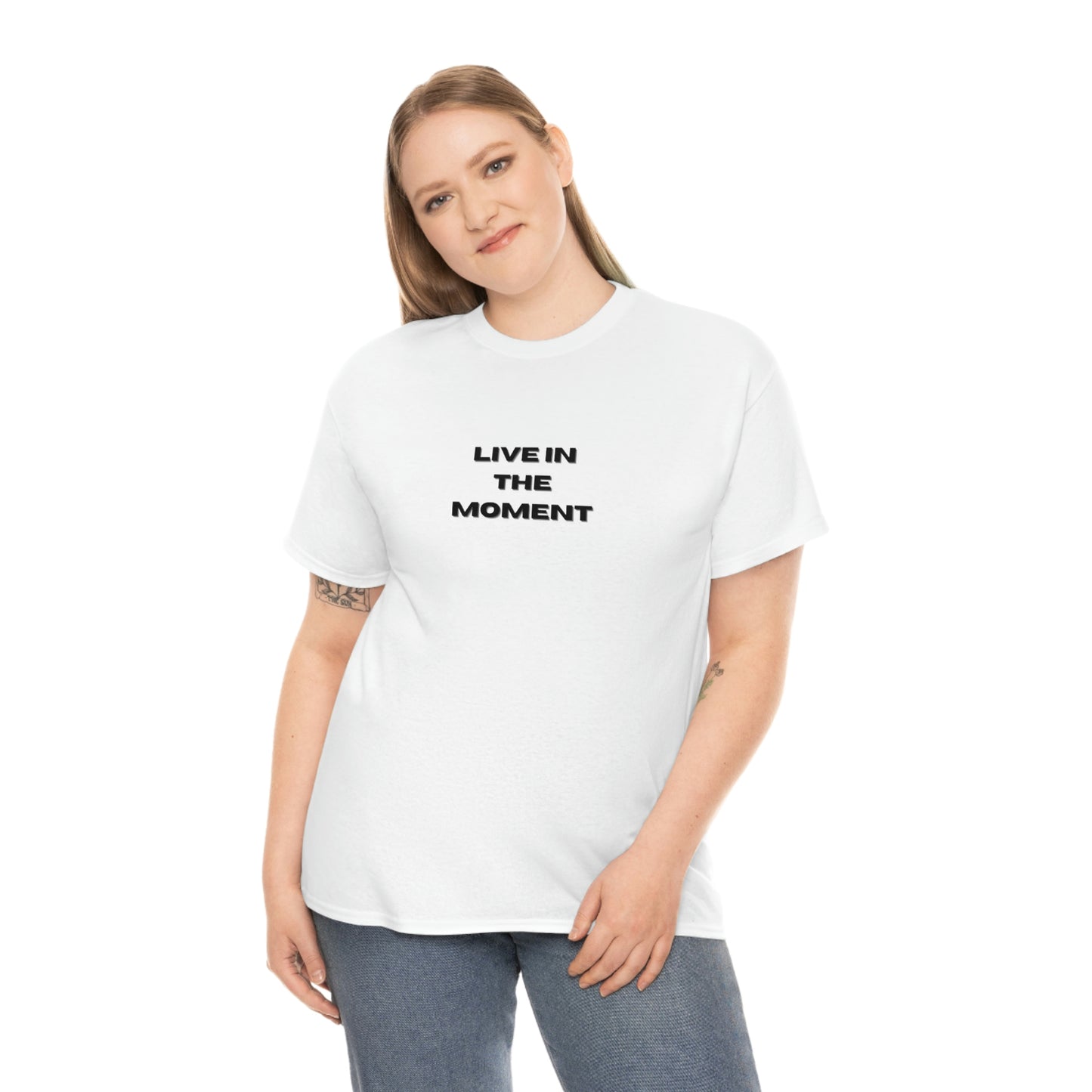 Live In The Moment T-shirt en coton épais Tailles unisexes Funny Women's Men's