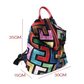 Genuine Leather Geometric Colours Backpack