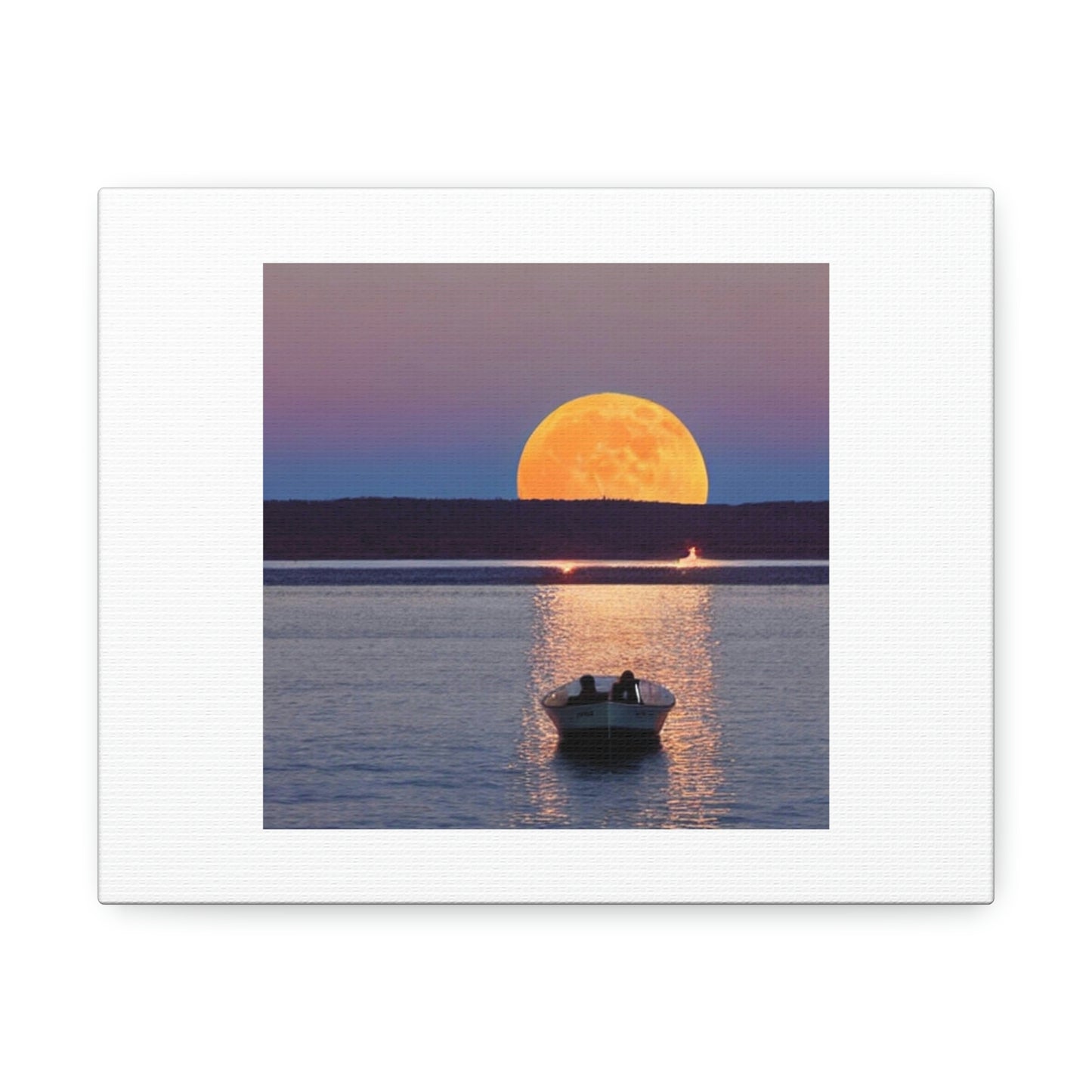 Moon With Eyes Driving Boat Digital Art 'Designed by AI' on Satin Canvas