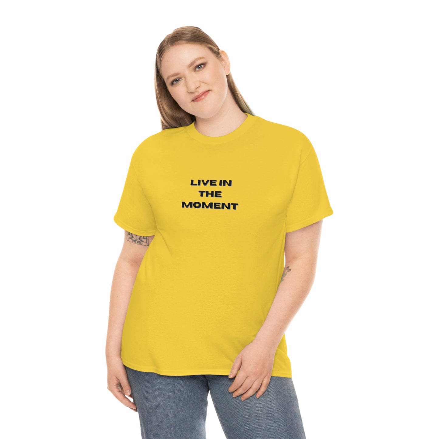 Live In The Moment T-shirt en coton épais Tailles unisexes Funny Women's Men's