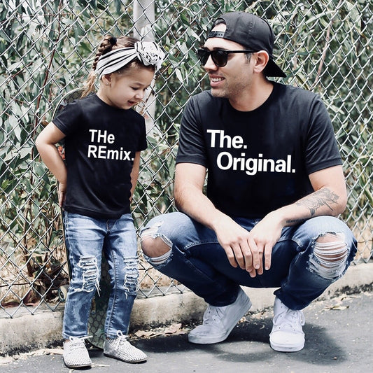 The Original and Remix Family Outfits Mom-Kid Dad-Kid T-Shirts