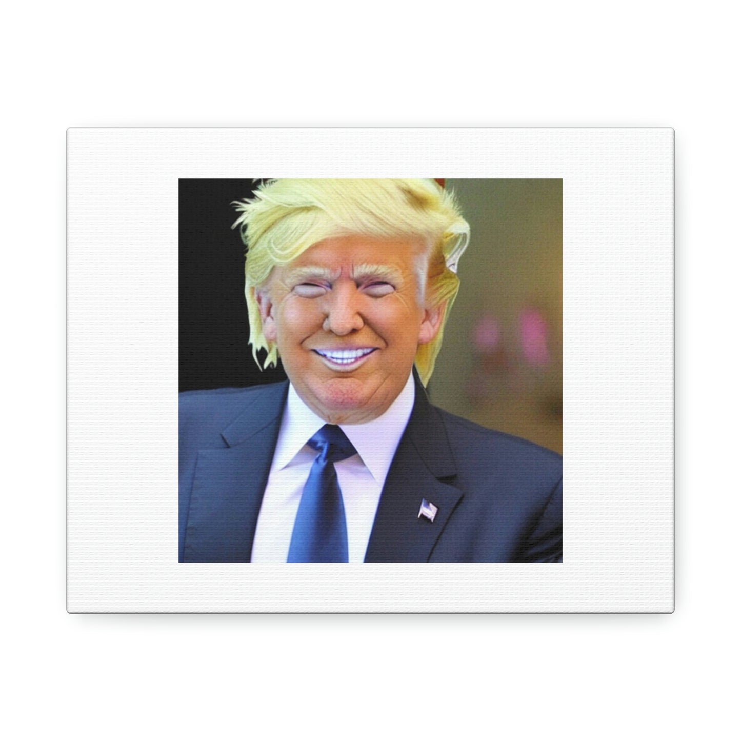 Donald Trump avec Cloud Strife Hairstyle Digital Art 'Conçu par AI' sur toile