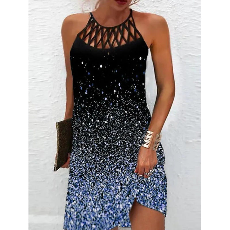 The Boho Dream Mesh Neck Print Summer Dress