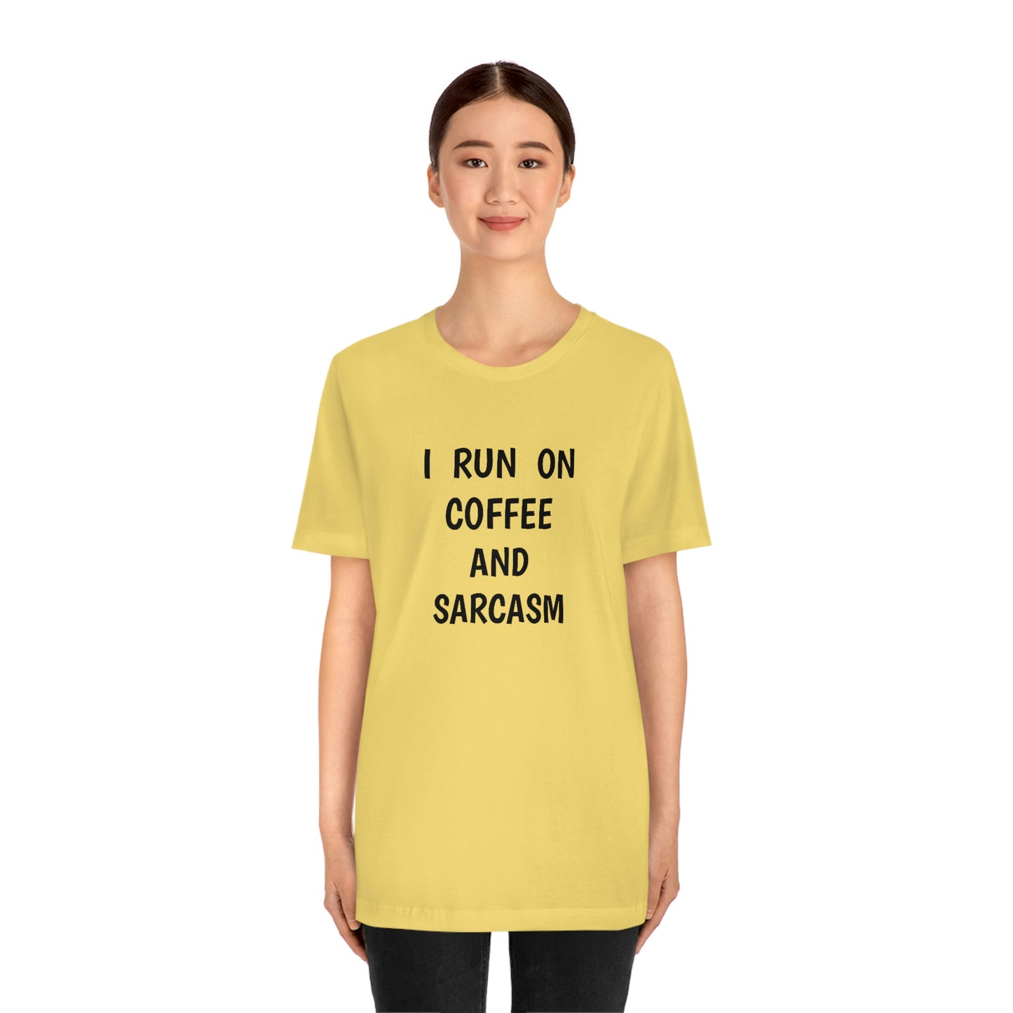 Je cours sur le café et le sarcasme Jersey T-shirt à manches courtes drôle