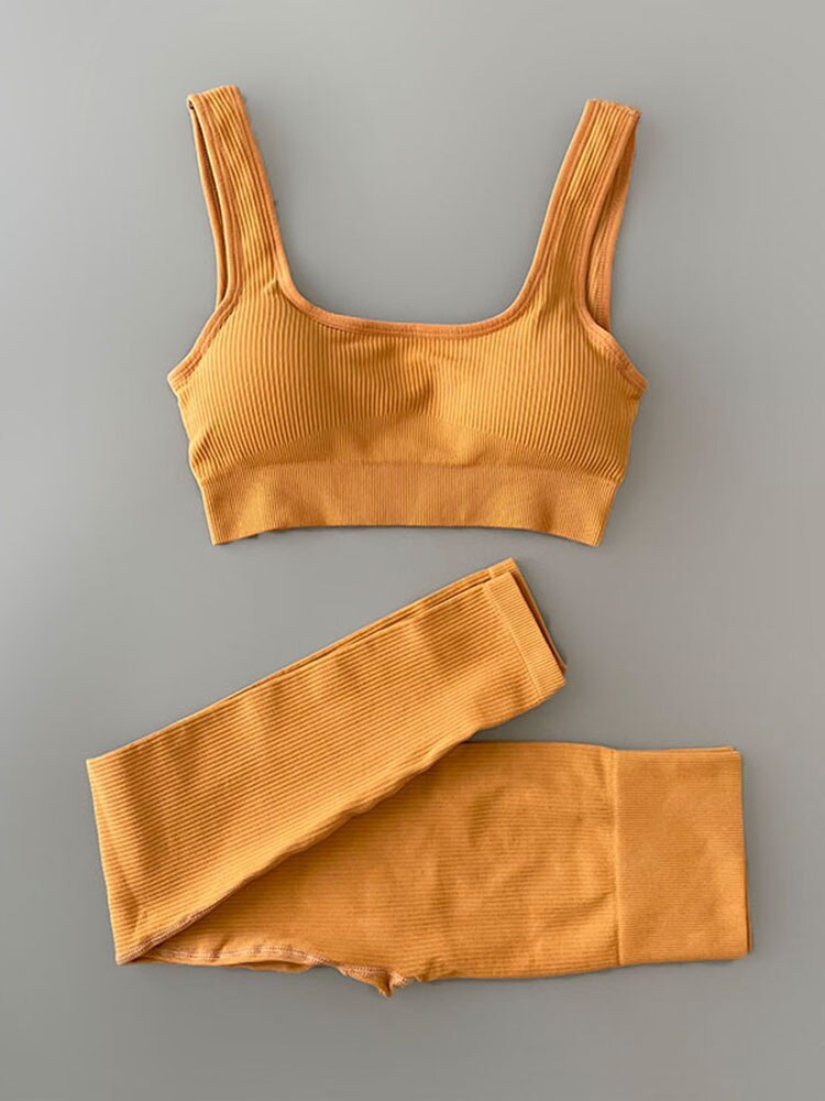 Ensemble de vêtements deux pièces de yoga classique pour femmes