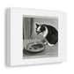 Cat Eating Spaghetti Digital Art 'Designed by AI' on Satin Canvas, Stretched