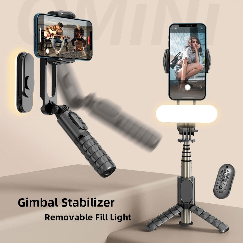 Lampe de remplissage et trépied avec stabilisateur de cardan multifonction portable avec télécommande