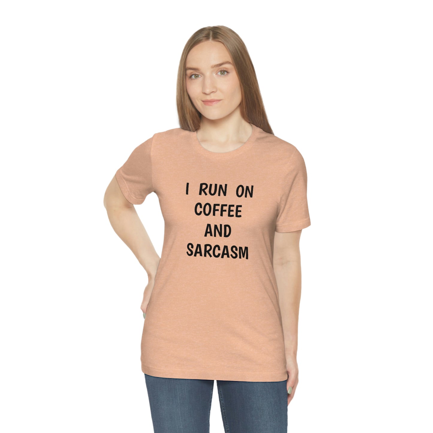 Je cours sur le café et le sarcasme Jersey T-shirt à manches courtes drôle