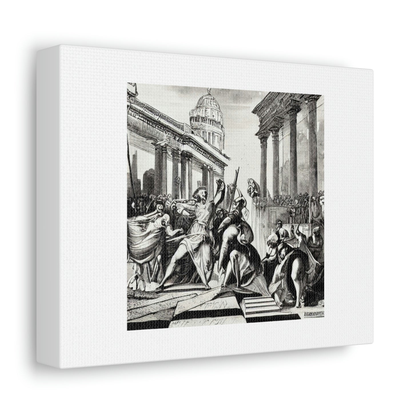 Fall Of The Roman Empire Digital Art 'Designed by AI' on Satin Canvas, Stretched