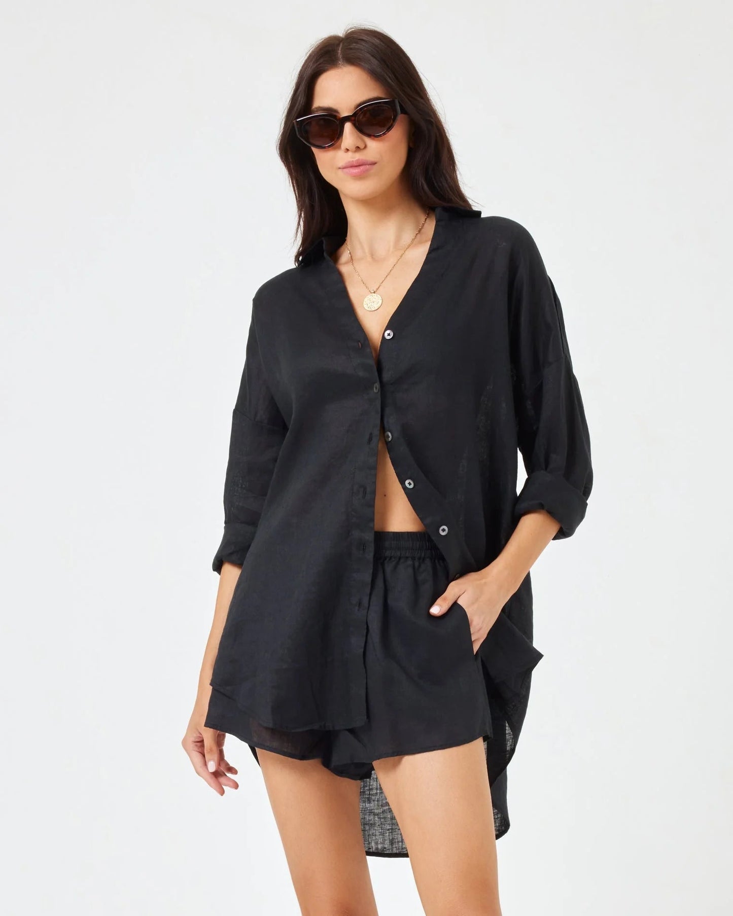 Vireous Loose-Fitting Women's Cotton Summer Shirt