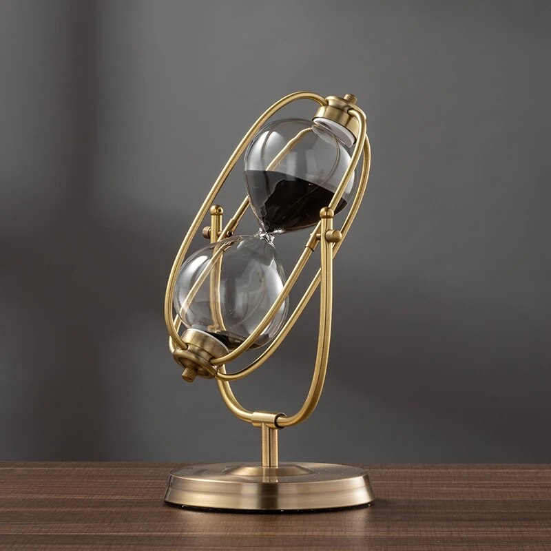 Rotating Metal Decorative Sand 'Downtime' Hourglass