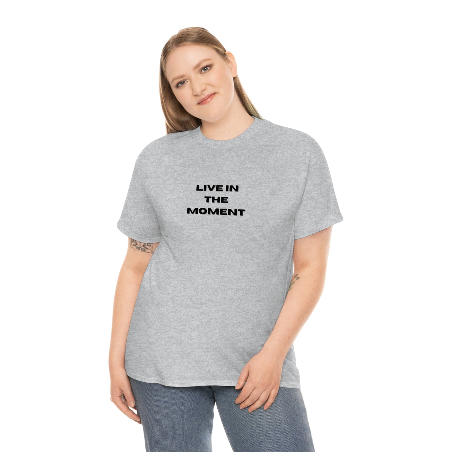 Live In The Moment T-shirt en coton épais Tailles unisexes Funny Women's Men's