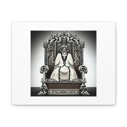 Old King On The Throne Photorealistic Digital Art 'Designed by AI' on Canvas