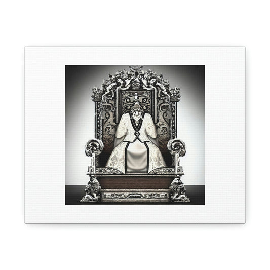 Old King On The Throne Photorealistic Digital Art 'Designed by AI' on Canvas