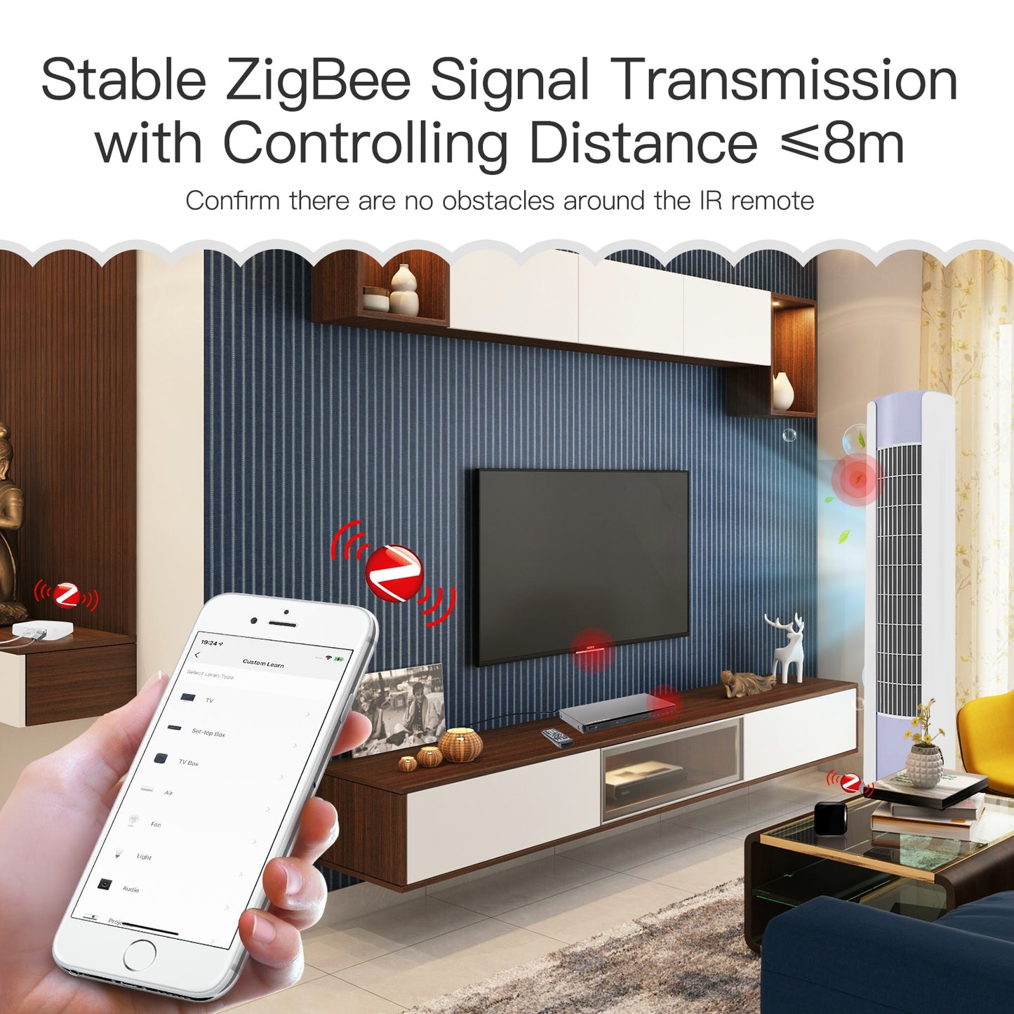 Moes Tuya ZigBee Smart IR Remote Control Universal Infrared Remote Controller for Smart Home Works with Alexa Google Home