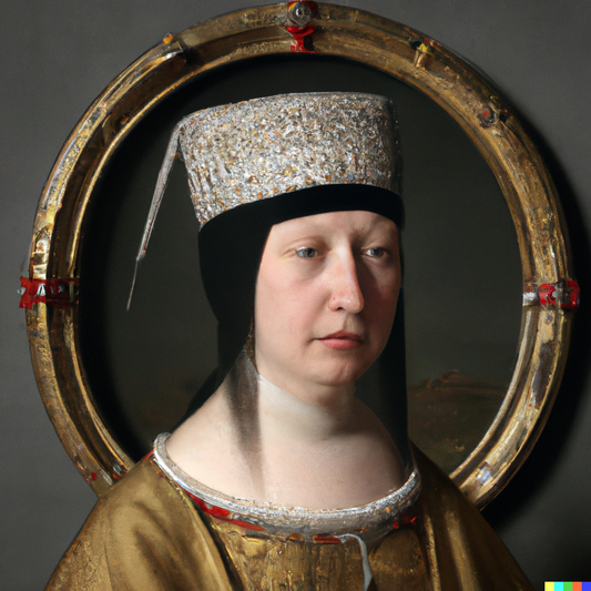 Digital Art In The Style of Jan Van Eyck 'Designed by AI' Classic Matte Paper Wooden Framed Poster