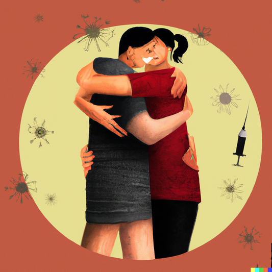 Vaccinated And Unvaccinated People Digital Art 'Designed by AI' Classic Matte Paper Wooden Framed Poster