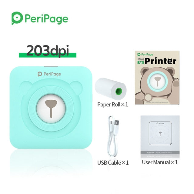 Peripage Mini Portable Printer Thermal Photo Bluetooth Printer Connect To Phone Paper & Sticker Options