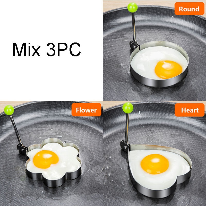 Ailihu® Stainless Steel Five-Style Fried Egg and Pancake Shaper Omelette Mould Frying Egg Cooking Accessories