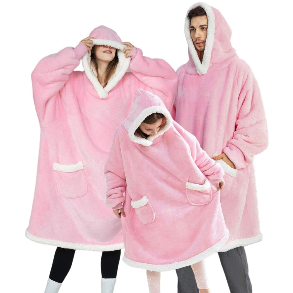 The Ultimate Indoor Outdoor Oversized Hoodie Blanket Fleece and Matching Socks