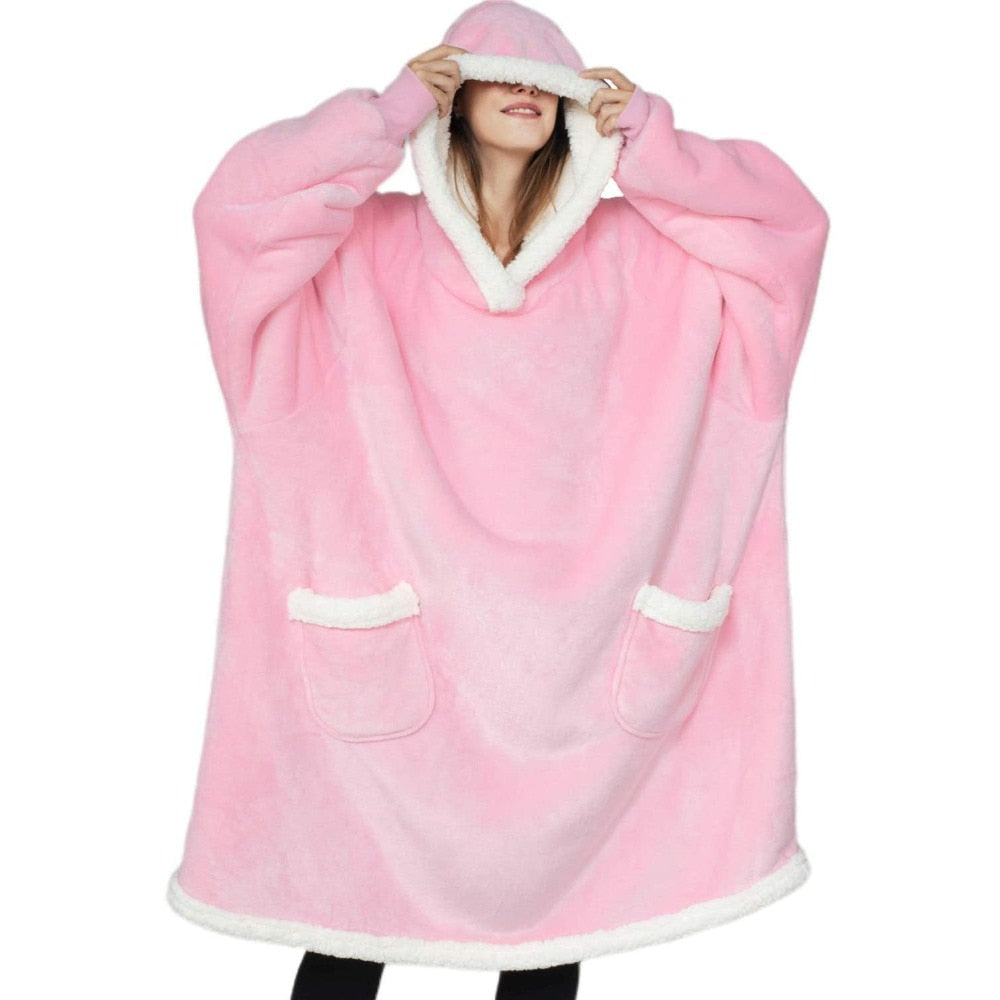 The Ultimate Indoor Outdoor Oversized Hoodie Blanket Fleece and Matching Socks