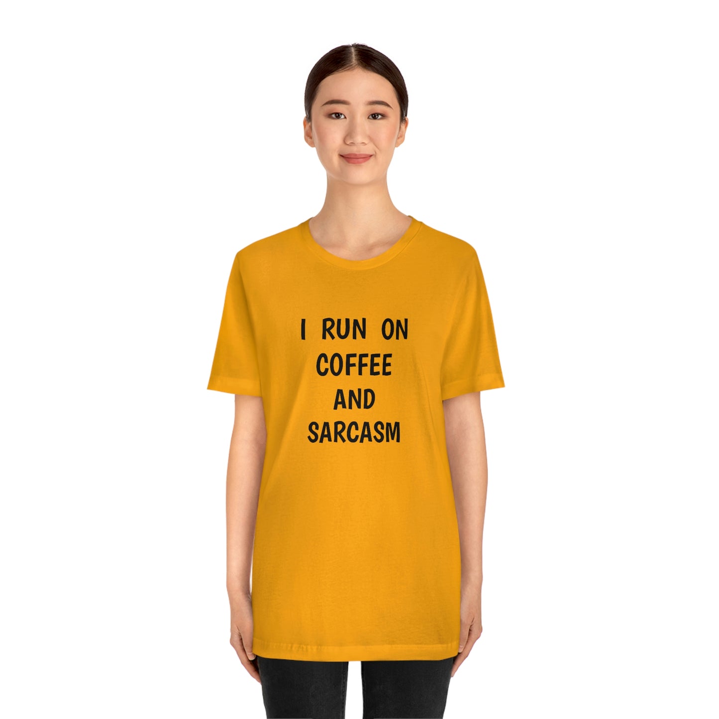 Je cours sur le café et le sarcasme Jersey T-shirt à manches courtes drôle