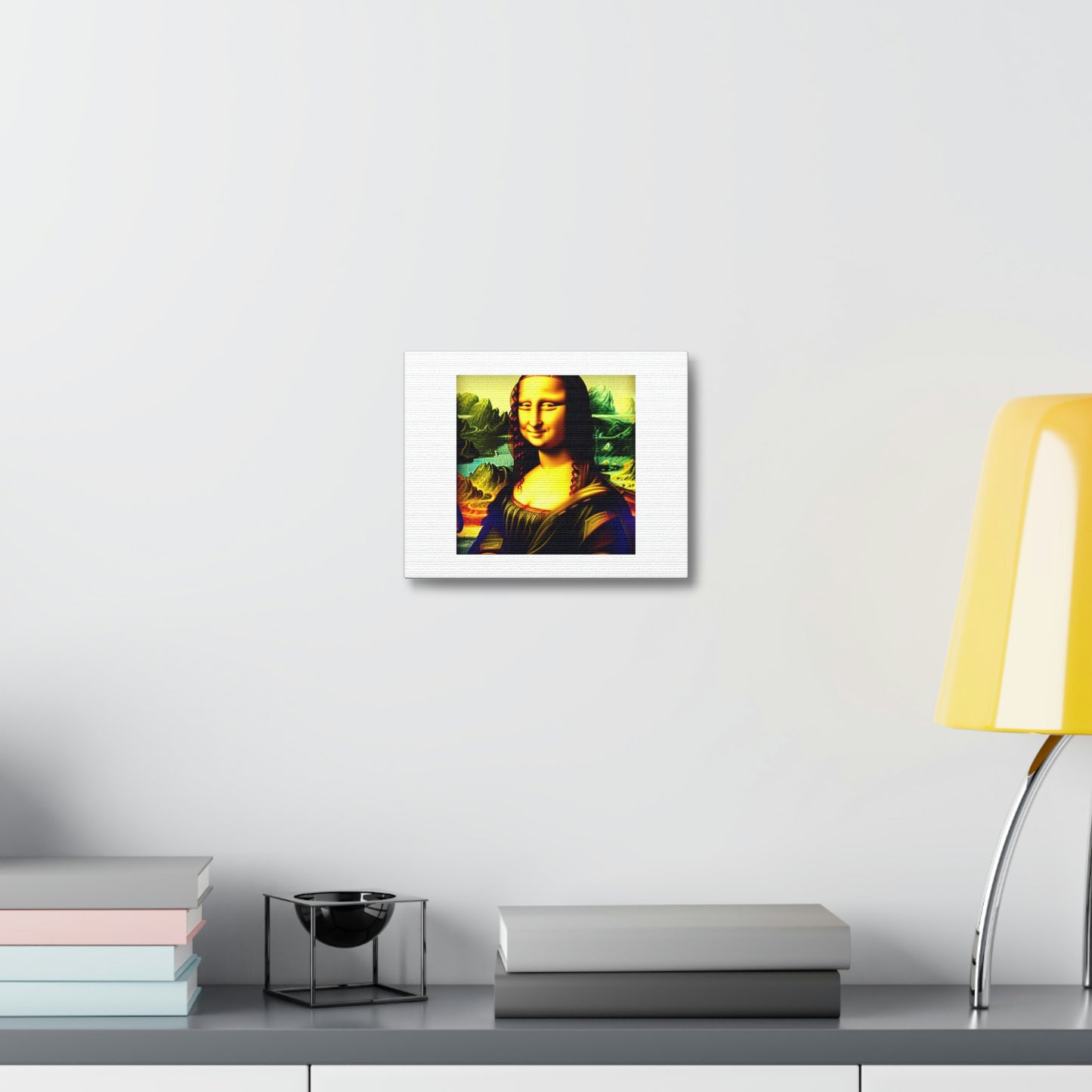 21st Century Mona Lisa Digital Art 'Designed by AI' on Satin Canvas, Stretched