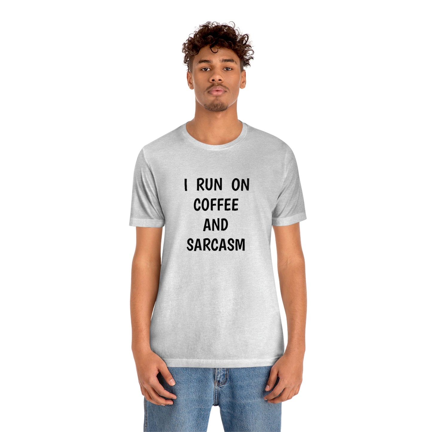 Je cours sur le café et le sarcasme Jersey T-shirt à manches courtes drôle