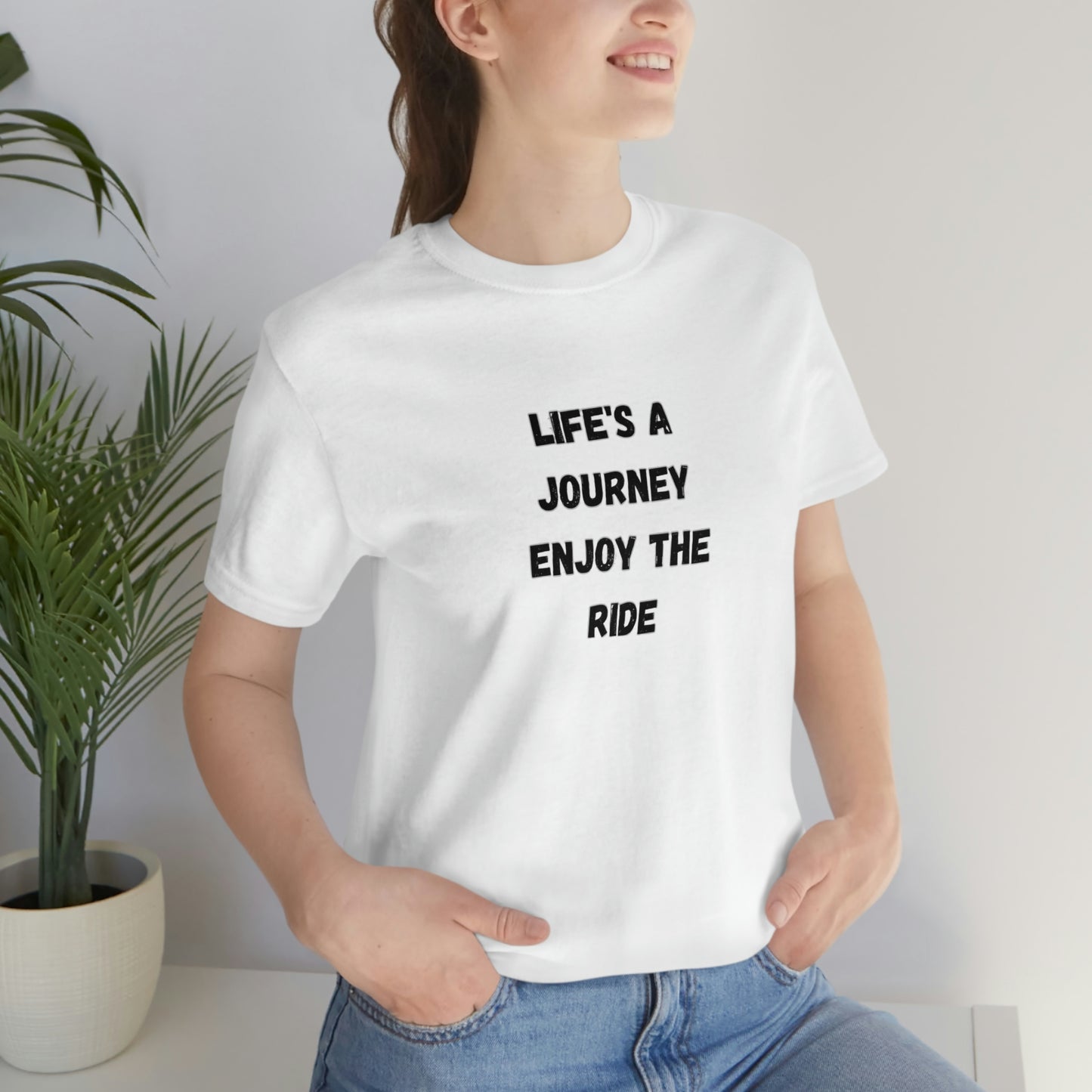 La vie est un voyage, profitez de la balade. T-shirt unisexe à manches courtes en jersey Homme Femme