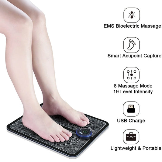 Bioelectric Rechargeable EMS Foot Massager Pad