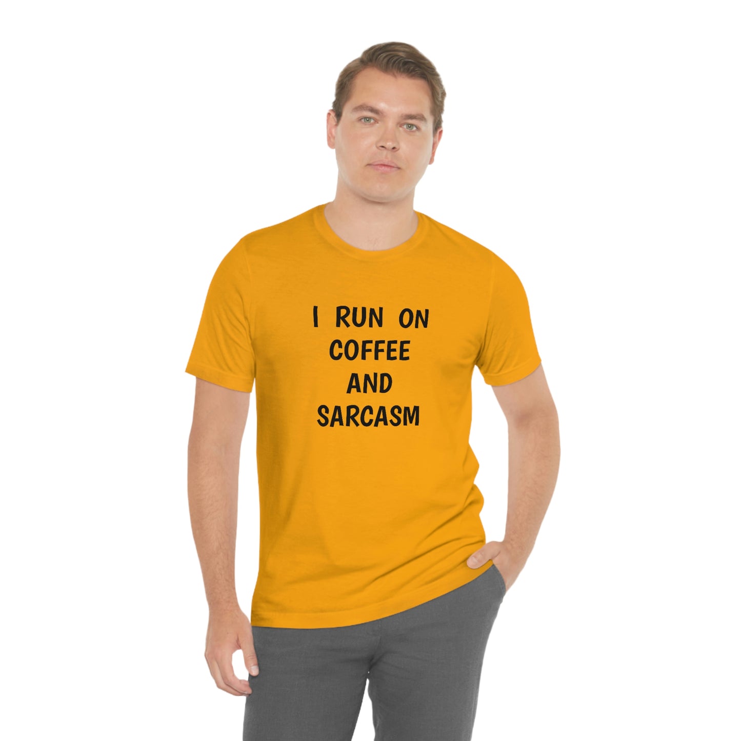 Je cours sur le café et le sarcasme Jersey T-shirt à manches courtes drôle