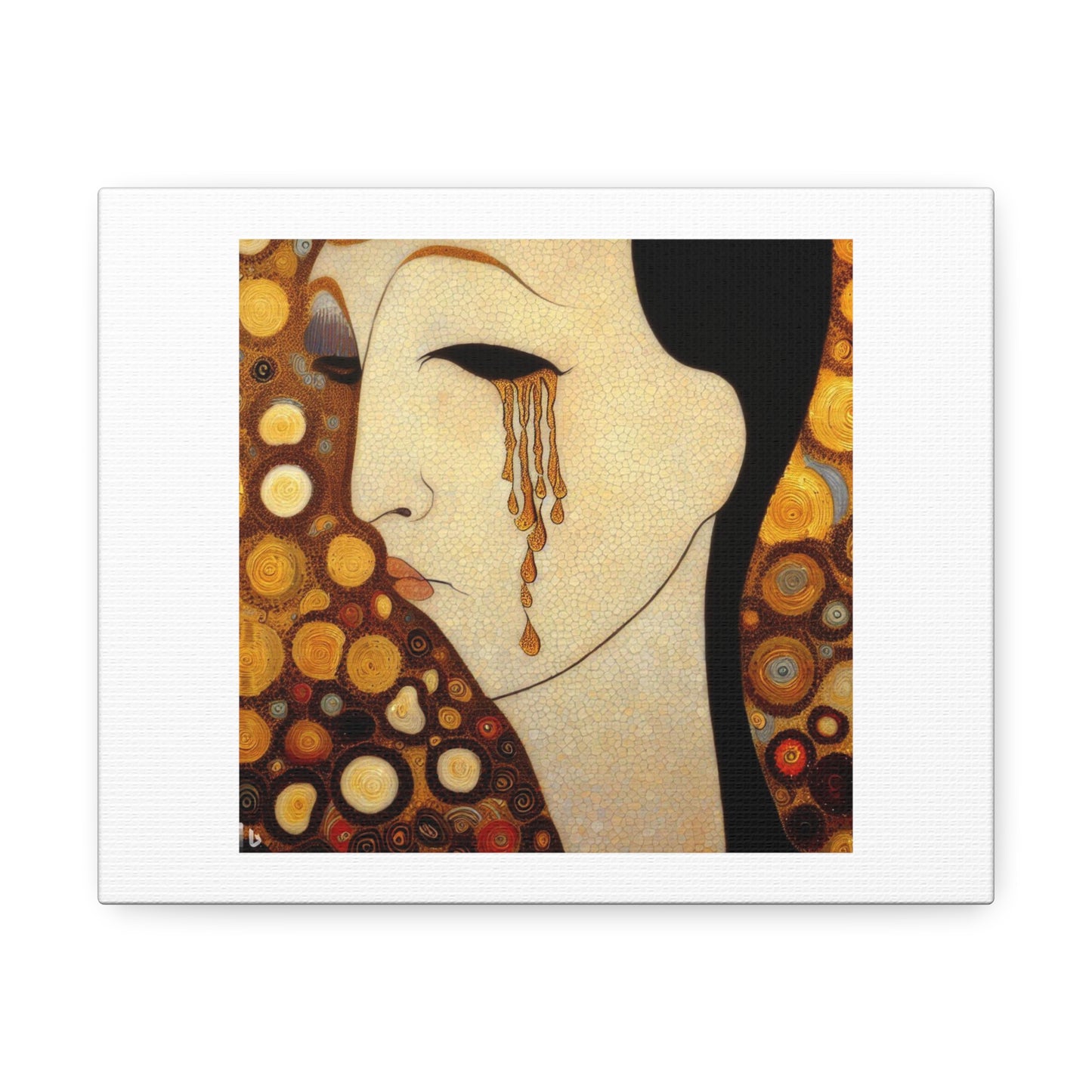 Gustav Klimt Tear Reprised for the 21st Century digital art 'Designed by AI' on Satin Canvas