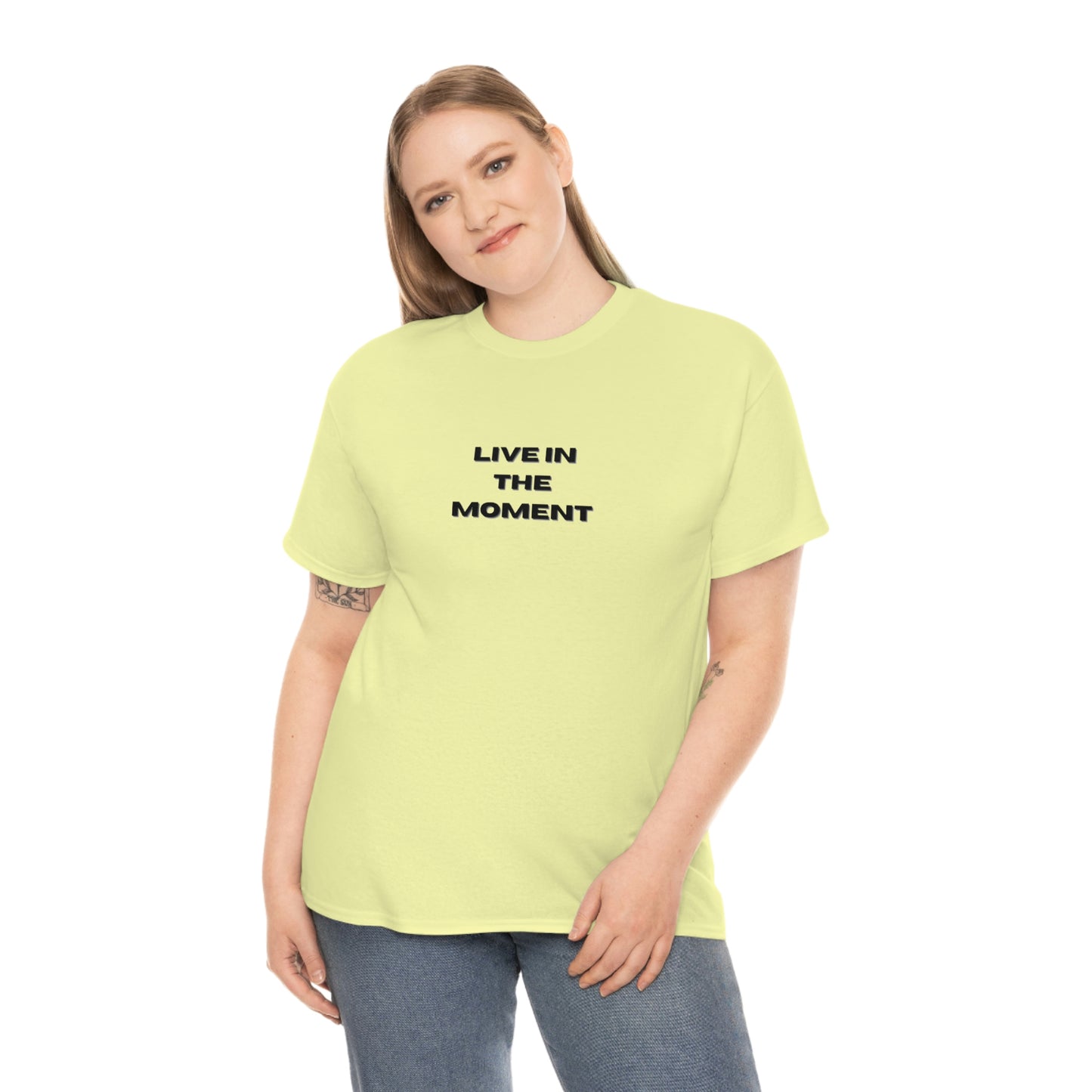 Live In The Moment T-shirt en coton épais Tailles unisexes Funny Women's Men's