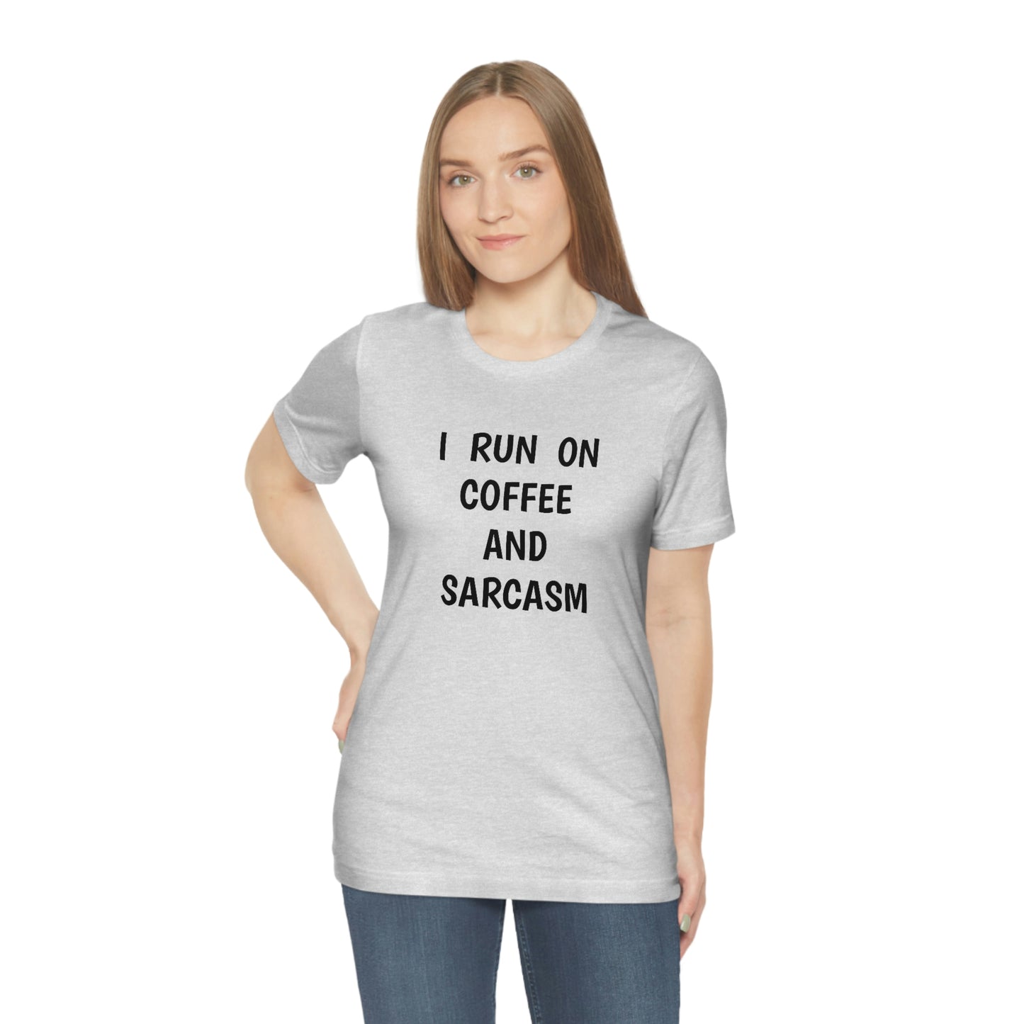 Je cours sur le café et le sarcasme Jersey T-shirt à manches courtes drôle