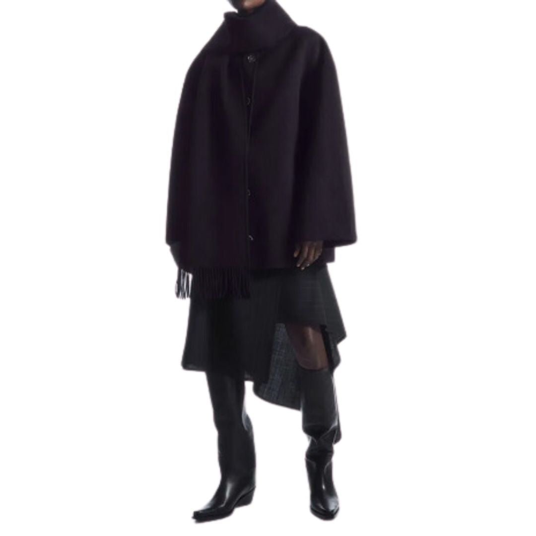 Vireous Woollen Oversized Scarf Coat